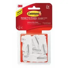 White Command Toggle Hook Set – 7-Pack for Damage-Free Hanging