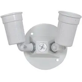 White Double Lampholder – Weatherproof, Outdoor-Grade Fixture Socket