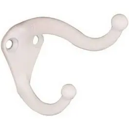White Hat and Coat Hook Set – 2-Pack Space-Saving Wall Mount