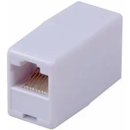 White In-Line RJ45 Coupler for CAT5 and CAT6 Cables
