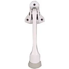 White Kick-Down Door Stop – 4-Inch Floor-Mounted Adjustable Stop