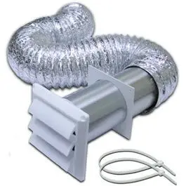 White Louvered Hood Vent Kit – 4-Inch x 8-Foot