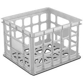 White Plastic Storage Crate – Stackable & Durable