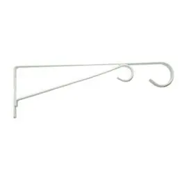 White Powder-Coated Steel Hanging Plant Bracket, 12-Inch