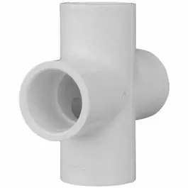 White PVC Pipe Cross Fitting – 1/2″ All-Slip Configuration
