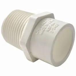 White Reducing Male Pipe Adapter: Slip to Threaded, 3/4″ x 1/2″