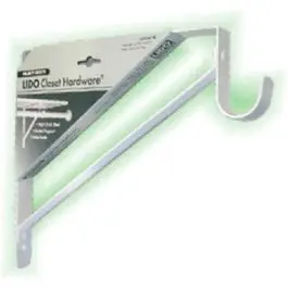 White Steel Closet Shelf Support Bracket