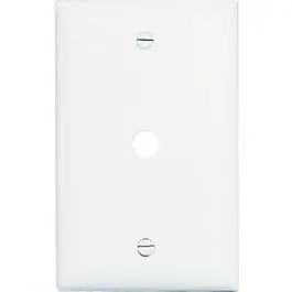 White Telephone Wall Plate with Single Jack Opening