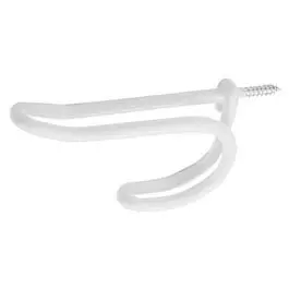 White Vinyl-Coated Screw-In Hat and Coat Hook – 2-Pack