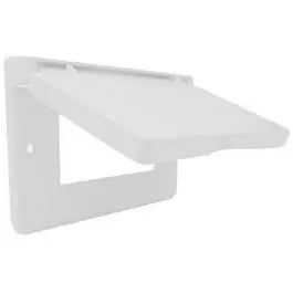 White Weatherproof Horizontal Flip Cover for GFCI Outlets (Single Gang)