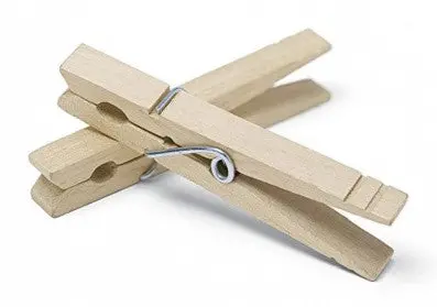 Whitmor Classic Wooden Clothespins – Natural Hardwood Clamp Design