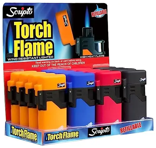 Windproof Torch Lighter by Scripto – Compact Pocket Flame Igniter