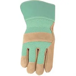Women’s Breathable Suede Palm Gloves with Mesh Back – Size M