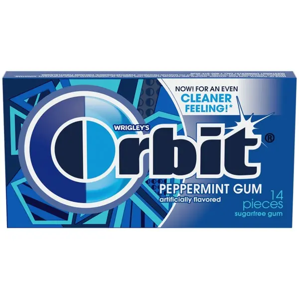 Wrigley’s ORBIT Sugar-Free Peppermint Chewing Gum – 14-Count Pack