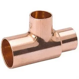 Wrought Copper Tee Fitting, 1/2-Inch x 1/2-Inch x 3/4-Inch
