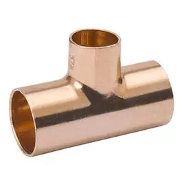 Wrought Copper Tee Fitting – 3/4″ × 3/4″ × 1/2″ Branch Configuration