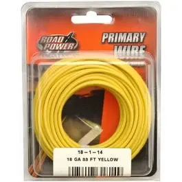 Yellow 18-Gauge Primary Electrical Wire – 33-Foot Spool