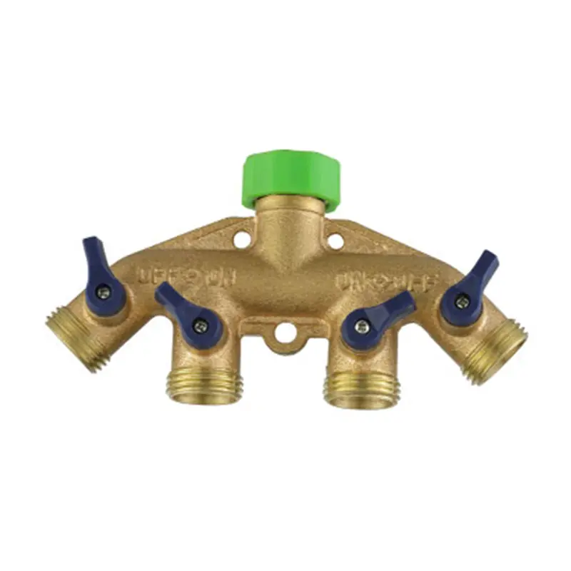 Zhejiang Hongchen 4-Port Brass Manifold for Drip Irrigation Systems