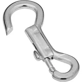 Zinc Bolt Snap Hook – Open Fixed Eye, 7/16-Inch x 4-Inch