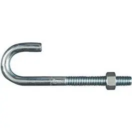 Zinc-Plated J-Bolt – 1/2 in Diameter x 6 in Length