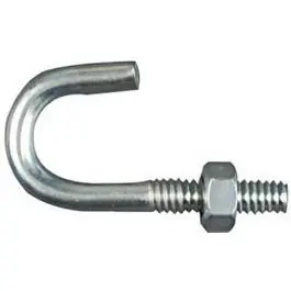 Zinc-Plated J-Bolt – 1/4 in Diameter x 2.3125 in Length