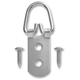 Zinc-Plated Narrow D-Ring Picture Hanger – 2-Hole, 2-Pack